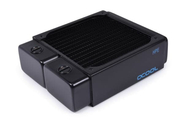 Alphacool 14472, Jäähdytin, Messinki, Kupari, Ruostumaton teräs, Musta, 1/4", 0,8 bar, 2 tuuletin(ta)