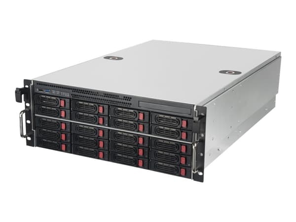 SilverStone RM43-320-RS - Rackmonterbar - 4U - utvidet ATX / SSI EEB - SATA/SAS - hot-swap (ATX / PS/2) - USB Grå