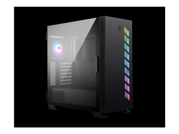 MSI MAG VAMPIRIC 300R - Mid tower - utökad ATX - genomskinlig sidopanel (härdat glas) - ingen strömförsörjning (ATX) - svart - USB/ljud Svart