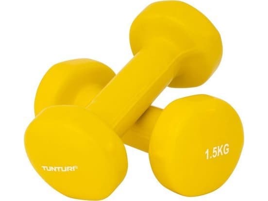 Tunturi 14TUSFU150, justerbar manual, gul, vinyl, krom, 1,5 kg, 16,5 cm