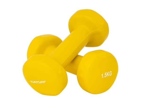 Tunturi 14TUSFU150, justerbar manual, gul, vinyl, krom, 1,5 kg, 16,5 cm