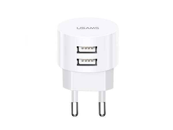 usams T20 2,1A 2xUSB charger - without cable - white