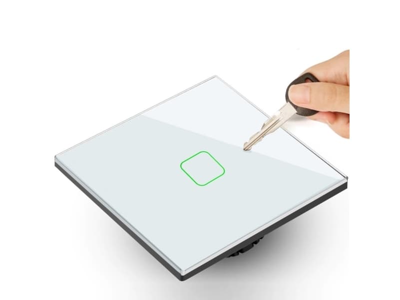 Touch Toggle Switch Light Switch Cross Switch Wall Switch Stair Switch with Color Change LED Backlight Recessed Switch 1-fold Angular