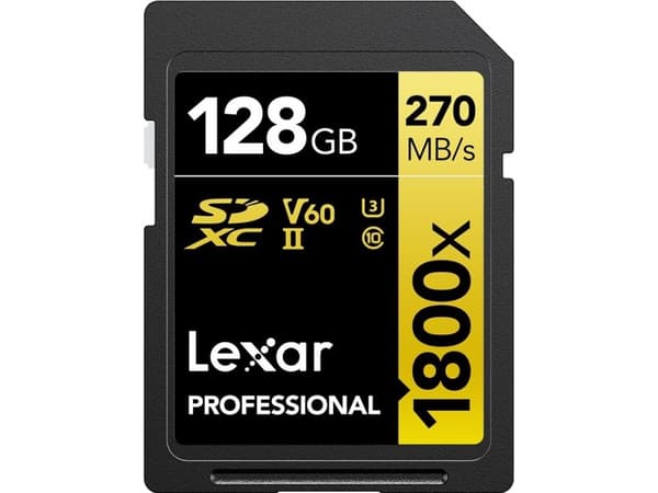 Lexar Professional 1800x SDXC 128 GB klasse 10 UHS-II/U3 V60-kort (LSD1800128G-BNNNG)