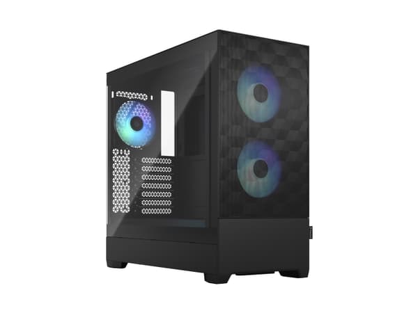 Fractal Design Pop Air RGB - Tower - ATX - genomskinlig sidopanel (härdat glas) - ingen strömförsörjning (ATX) - svart TG genomskinlig ton - USB/ljud