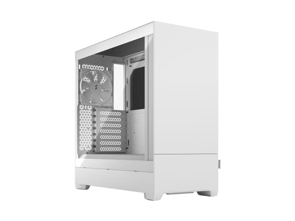 Fractal Design Pop Silent - Tower - ATX - genomskinlig sidopanel (härdat glas) - ingen strömförsörjning (ATX) - vit TG genomskinlig ton - USB/ljud