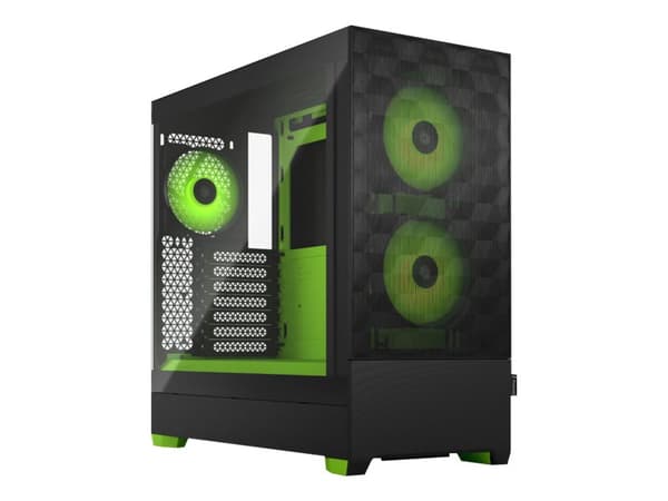 Fractal Design Pop Air RGB - Tower - ATX - genomskinlig sidopanel (härdat glas) - ingen strömförsörjning (ATX) - grön, klar, tonad - USB/ljud - för F Svart, Grön