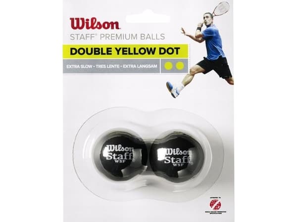 Wilson Wilson Staff Squash Double Yellow Dot 2 Pack Ball WRT617600 Czarne One size