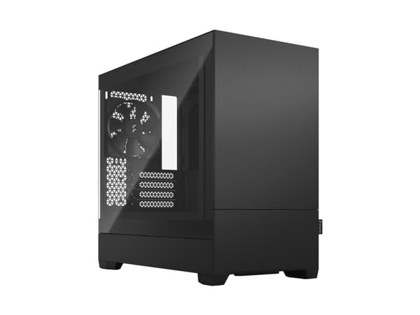 Fractal Design Pop Mini Silent - Tower - micro ATX - sidepanel med vindu (herdet glass) - ingen strømforsyning (ATX) - sort TG lys fargetone - USB/ly