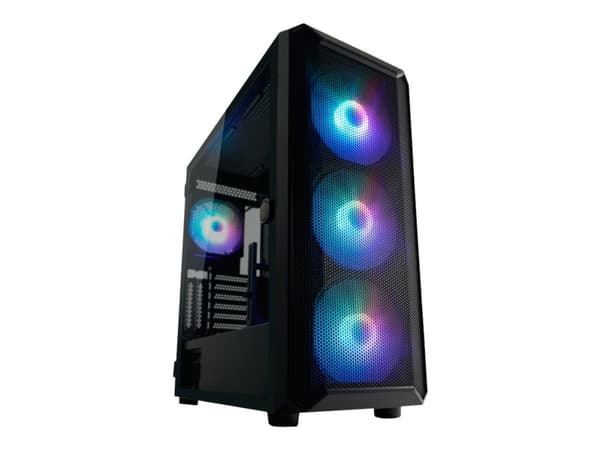 LC Power Gaming 804B - Obsession_X - Mid tower - ATX - genomskinlig sidopanel (härdat glas) - ingen strömförsörjning - svart - USB/ljud Svart