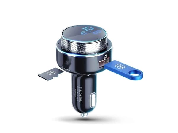 3MK HyperCar-lader FM-sender + billader - 2xUSB-A + 1 TF-kortleser + Bluetooth