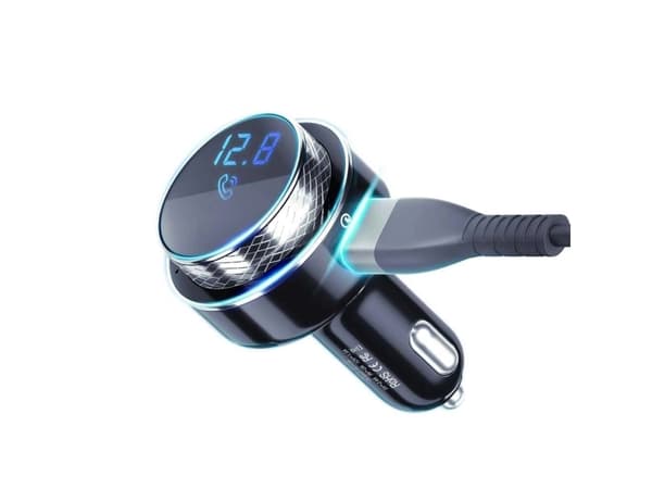3MK HyperCar-lader FM-sender + billader - 2xUSB-A + 1 TF-kortleser + Bluetooth