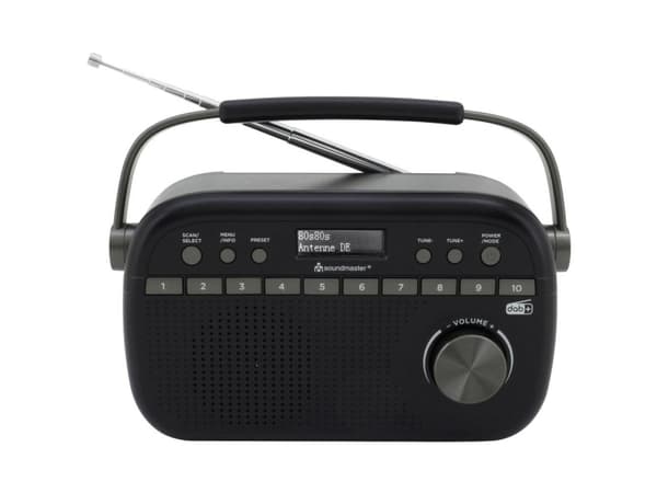 Soundmaster DAB280, Bärbar, Analog och digital, DAB+, FM, 1,2 W, Svart, Alkalisk