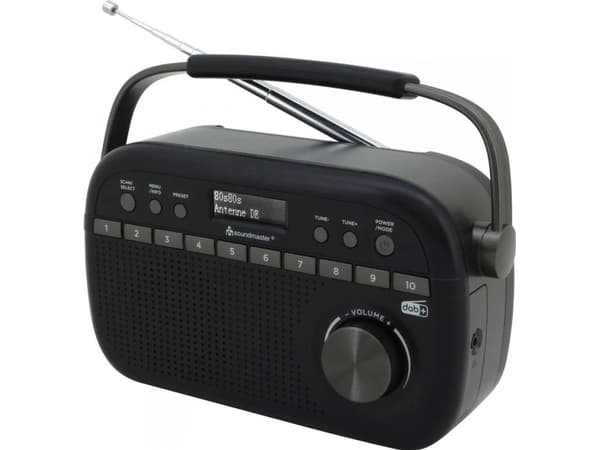 Soundmaster DAB280, Bärbar, Analog och digital, DAB+, FM, 1,2 W, Svart, Alkalisk