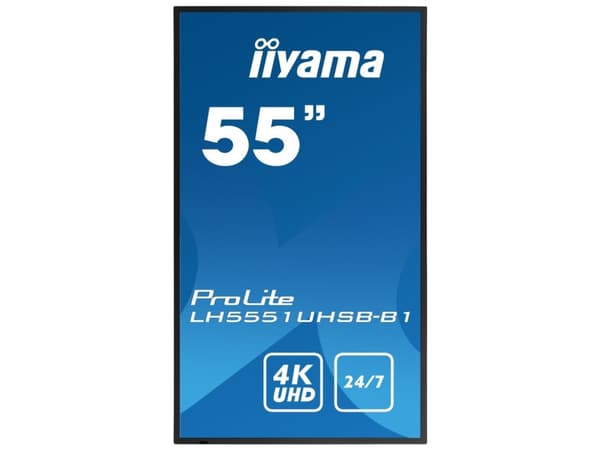 iiyama ProLite LH5551UHSB-B1 - 55" Diagonalklasse (54.6" synlig) LED-bakgrunnsbelyst LCD-skjerm - intelligent skilting - 4K UHD (2160p) 3840 x 2160 -
