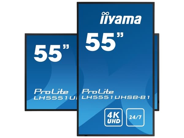 iiyama ProLite LH5551UHSB-B1 - 55" Diagonalklasse (54.6" synlig) LED-bakgrunnsbelyst LCD-skjerm - intelligent skilting - 4K UHD (2160p) 3840 x 2160 -