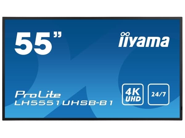 iiyama ProLite LH5551UHSB-B1 - 55" Diagonalklasse (54.6" synlig) LED-bakgrunnsbelyst LCD-skjerm - intelligent skilting - 4K UHD (2160p) 3840 x 2160 -