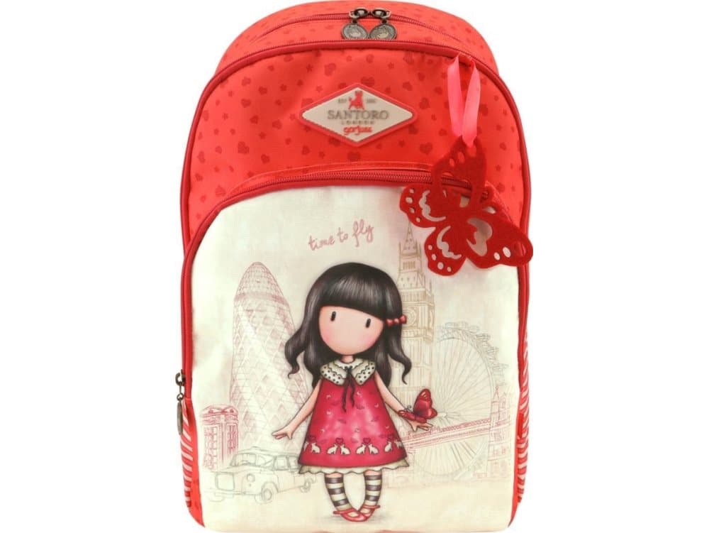 Santoro London Gorjuss ryggsäck med tre fickor dags att flyga CDON