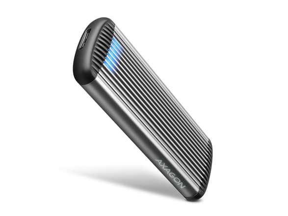 AXAGON EEM2-SA USB micro-B 3.2 Gen 1 - M.2 SATA SSD-kabinett, uten verktøy - dratt