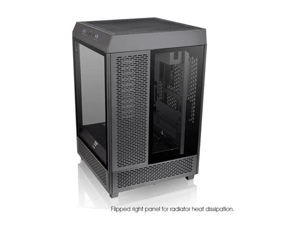 Thermaltake The Tower 500 - Mid tower - utvidet ATX (E-ATX) - sidepanel med vindu (herdet glass) - ingen strømforsyning (PS/2) - svart - USB/lyd
