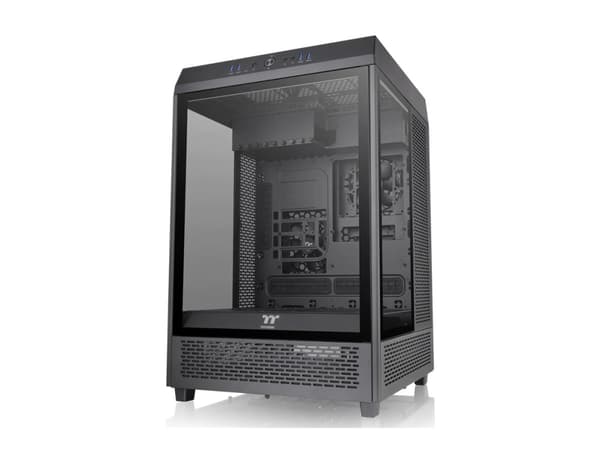 Thermaltake The Tower 500 - Mid tower - utvidet ATX (E-ATX) - sidepanel med vindu (herdet glass) - ingen strømforsyning (PS/2) - svart - USB/lyd Sort