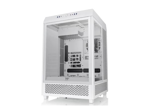 Thermaltake The Tower 500 Snow - Mid tower - utökad ATX - genomskinlig sidopanel (härdat glas) - ingen strömförsörjning (PS/2) - vit - USB/ljud