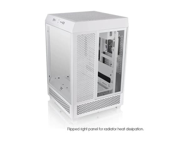Thermaltake The Tower 500 Snow - Mid tower - utökad ATX - genomskinlig sidopanel (härdat glas) - ingen strömförsörjning (PS/2) - vit - USB/ljud