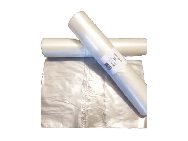 Affaldsposer, 50 l, 35 x 85 cm, 30 my, 25 poser, klar