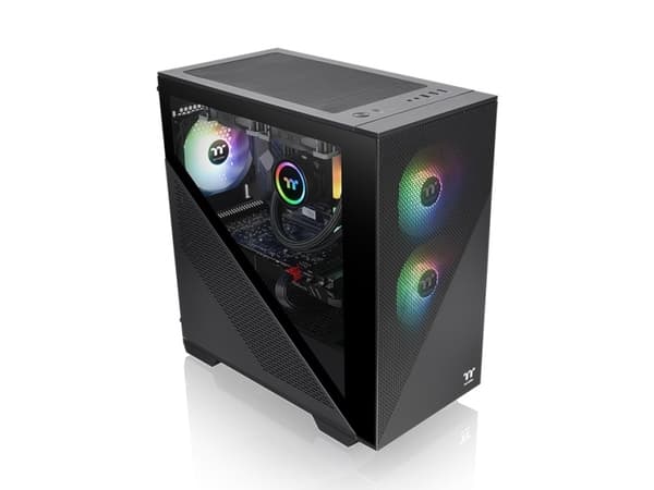 Thermaltake Divider 170 TG ARGB - Micro case - micro ATX - genomskinlig sidopanel (härdat glas) - ingen strömförsörjning (PS/2) - svart - USB/ljud