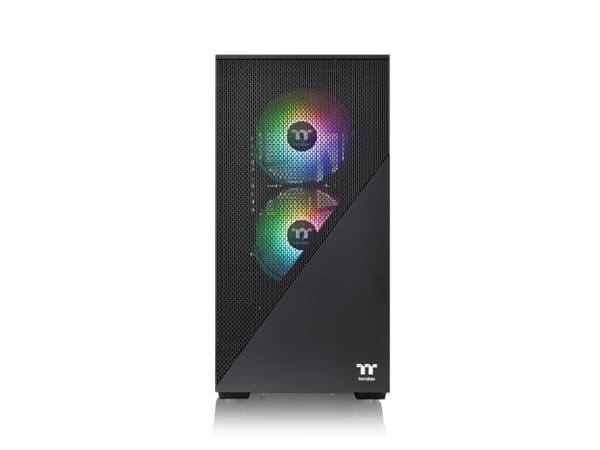 Thermaltake Divider 170 TG ARGB - Micro case - micro ATX - genomskinlig sidopanel (härdat glas) - ingen strömförsörjning (PS/2) - svart - USB/ljud