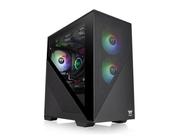 Thermaltake Divider 170 TG ARGB - Micro case - micro ATX - genomskinlig sidopanel (härdat glas) - ingen strömförsörjning (PS/2) - svart - USB/ljud