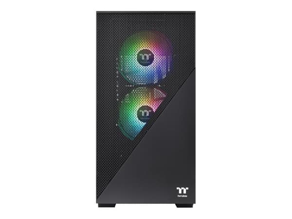 Thermaltake Divider 170 TG ARGB - Mikroetui - micro-ATX - sidepanel med vindue (hærdet glas) - ingen strømforsyning (PS/2) - sort - USB/Lyd) musta