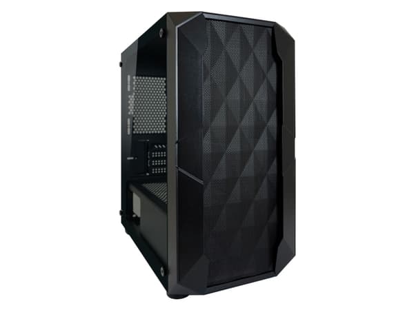 LC Power Gaming 712MB - Polynom_X - Tower - micro ATX - genomskinlig sidopanel (härdat glas) - ingen strömförsörjning - svart - USB/ljud