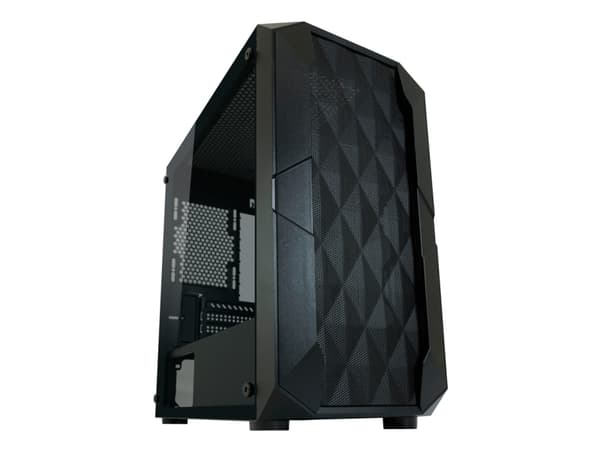 LC Power Gaming 712MB - Polynom_X - Tower - micro ATX - genomskinlig sidopanel (härdat glas) - ingen strömförsörjning - svart - USB/ljud