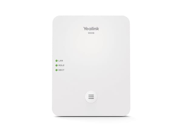 Yealink W80B - Basestation til trådløs telefon / basestation til VoIP-telefon med opkalds-ID - IP-DECT\GAP - 3-vejs opkaldskapacitet - SIP, SIP v2 -