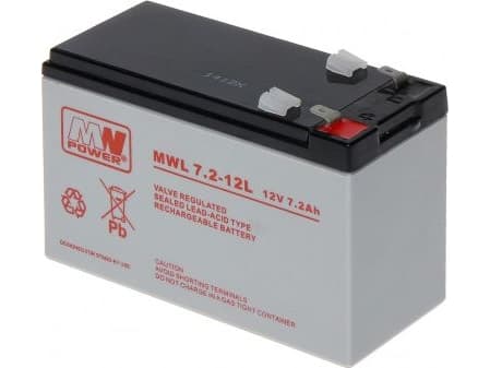 MW Power MWL 7,2-12, 12 V, 1 stykker, Grå, 7,2 Ah, 12 år, 2,4 kg