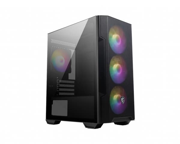 MSI MAG FORGE M100R - microATX-tårn - sidepanel med vindu (herdet glass) - ingen strømforsyning (ATX) - USB/lyd