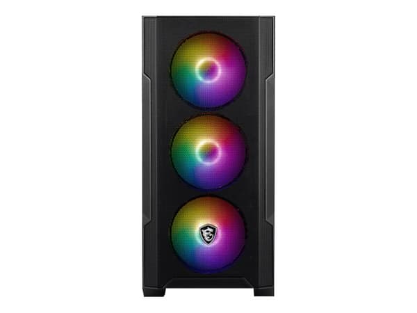 MSI MAG FORGE M100R - microATX-tårn - sidepanel med vindu (herdet glass) - ingen strømforsyning (ATX) - USB/lyd Sort, Gjennomsiktig