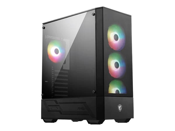 MSI MAG FORGE 112R - Mid tower - ATX - sidepanel med vindu (herdet glass) - ingen strømforsyning (ATX) - USB/lyd Sort, Gjennomsiktig