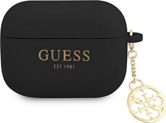Guess GUAPLSC4EK AirPods Pro Cover Svart/Svart Silikon Charm 4G Kollektion