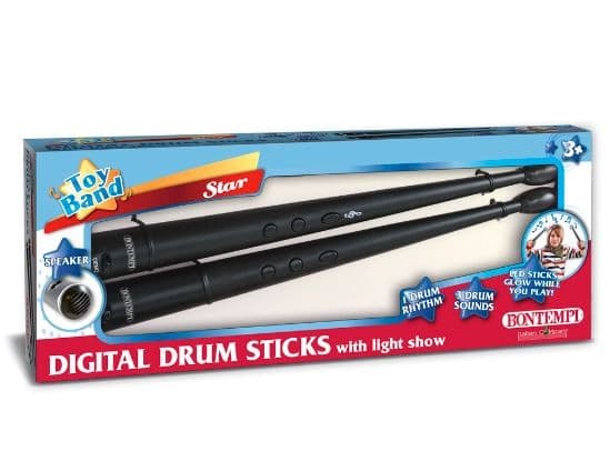 Bontempi Digital Drum Sticks with light show, Musikalsk leke, Tønne, 3 år, AA, Flerfarget