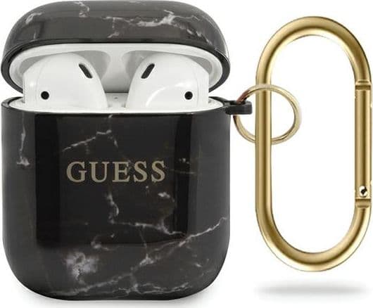 Guess GUACA2TPUMABK AirPods cover black Marble Collection