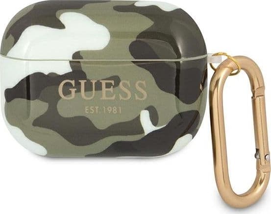 Guess Beskyttelsesveske GUAPUCAMA Camo Collection for AirPods Pro grønn