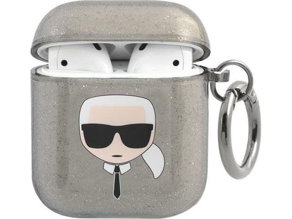 Karl Lagerfeld Veske Karl Lagerfeld KLA2UKHGK Apple AirPods deksel svart/svart Glitter Karl`s Head