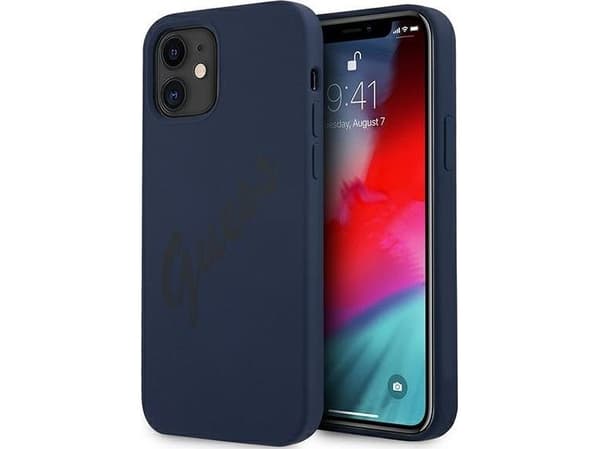 Gjett GUHCP12SLSVSBL iPhone 12 mini 5.4 Blå/blå hardt etui Script Vintage