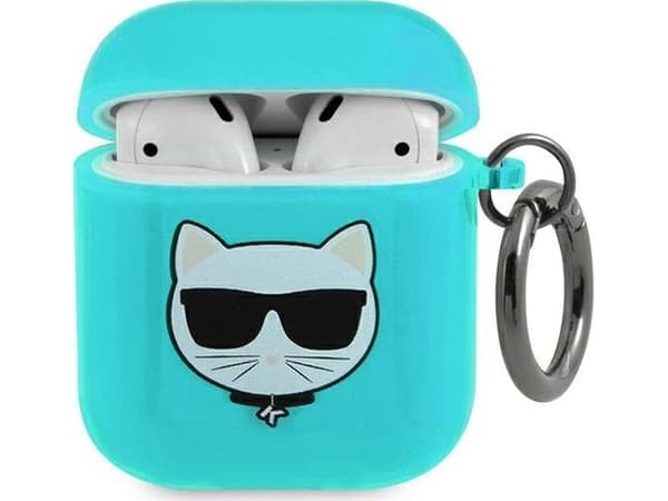 Karl Lagerfeld KLA2UCHFL AirPods deksel blå/blå Choupette