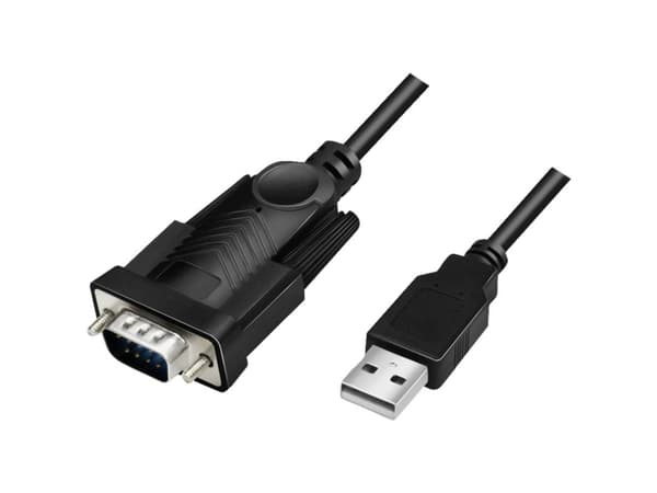 LogiLink AU0048A, Svart, 1,5 m, USB A, DB-9, Hankontakt, Hankontakt