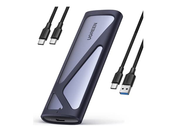 UGREEN CM400 M.2 SSD-kabinett, NVMe, SATA, 10 Gbps, USB-C (grå) Grå