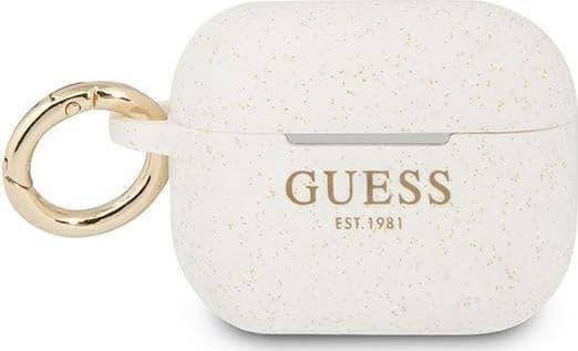 Guess GUAPSGGEH AirPods Pro-skydd biały/vit Silikon Glitter