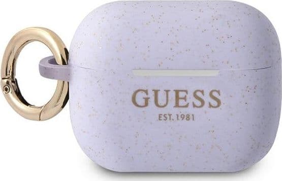 Guess GUAPSGGEU AirPods Pro cover purple Silicone Glitter